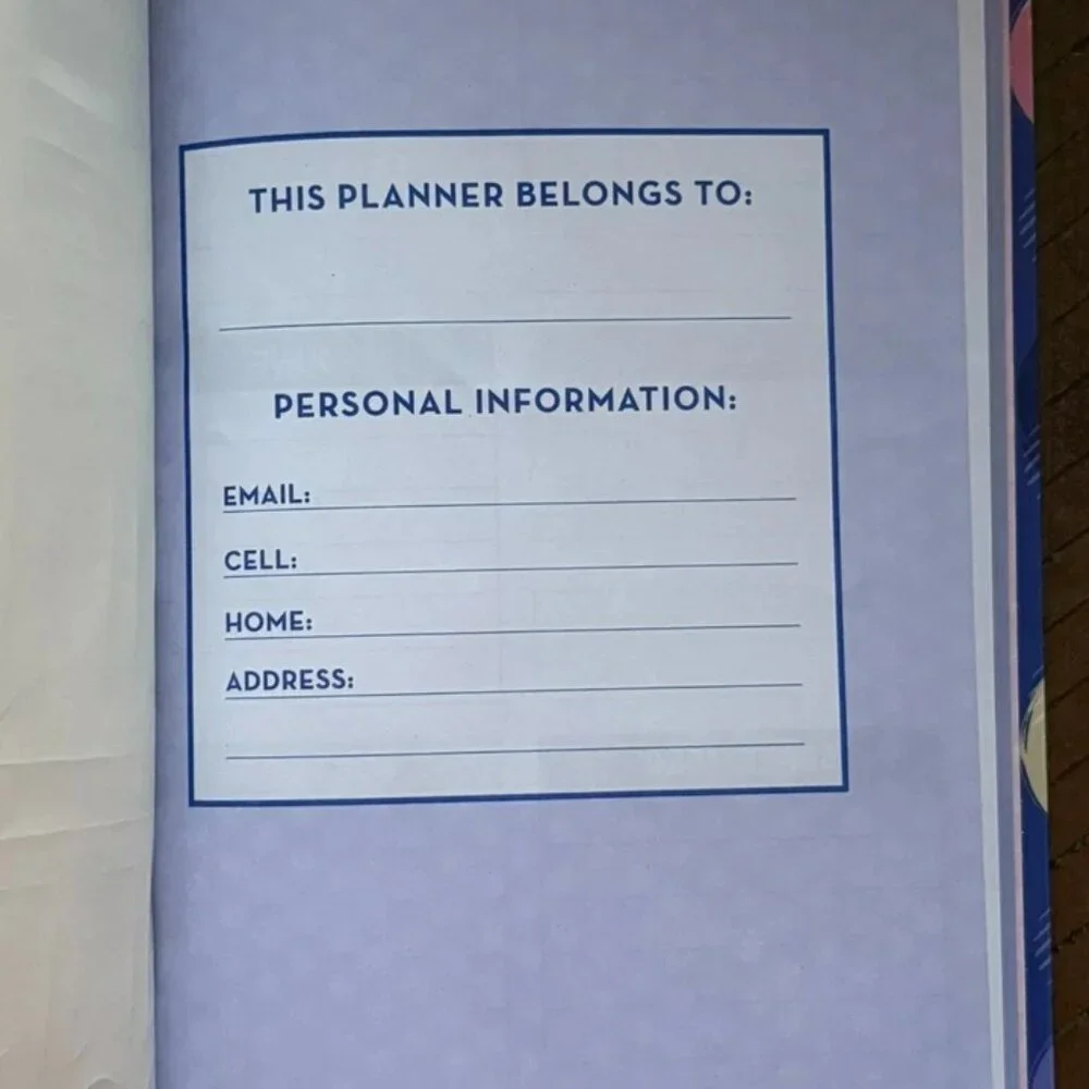 Blue Polka Dot Planner Hardcover Calendar Agenda Organizer Journal New